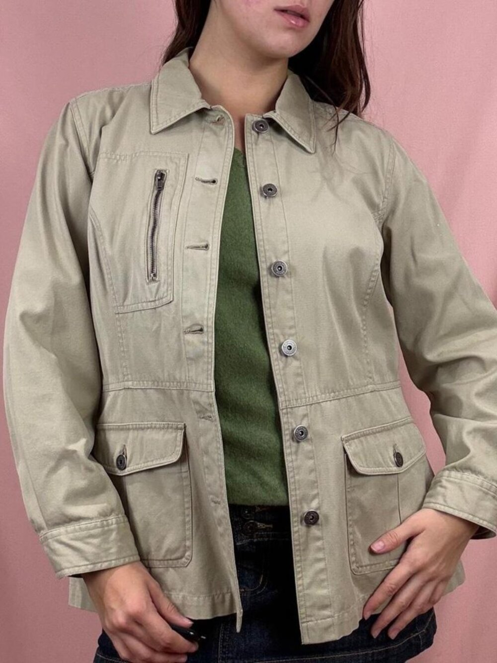 Beige Utility Jacket - Picture 3 of 6